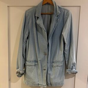 Light Blue Denim Jacket oversized blazer